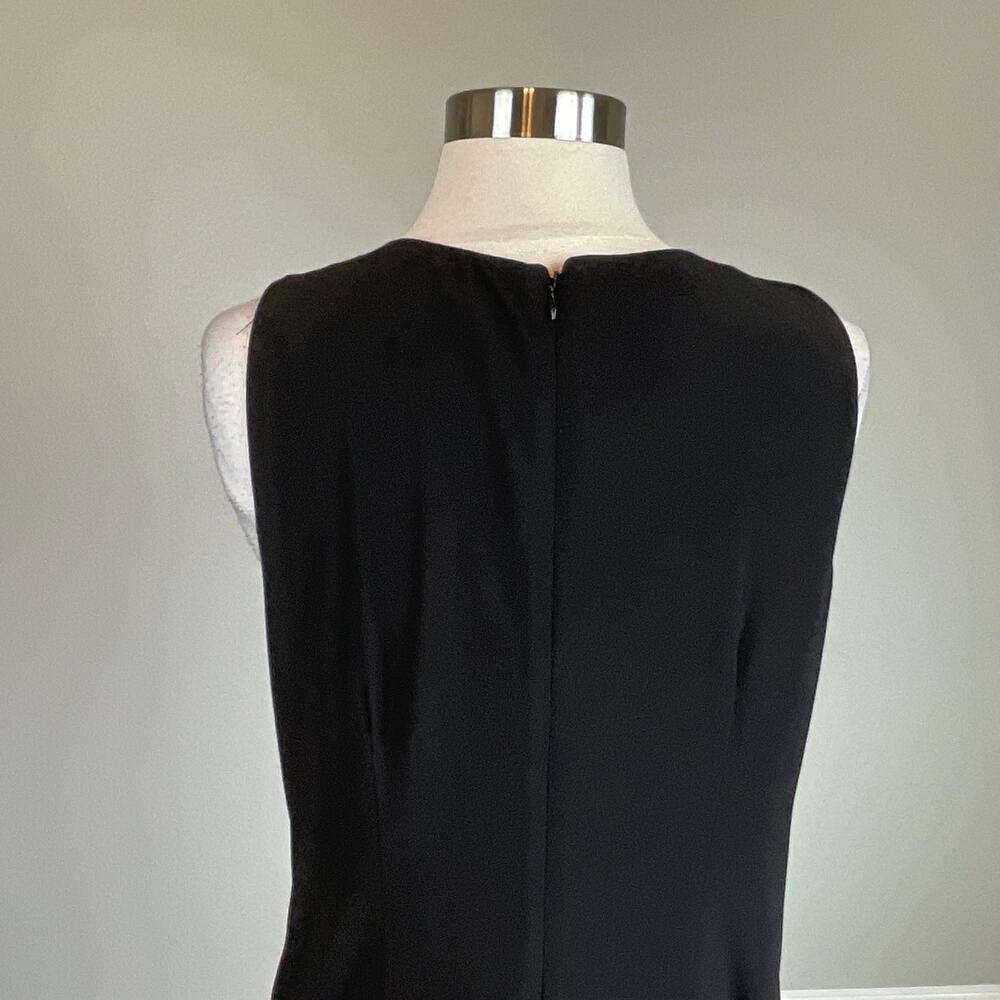 Betsy & Adam Sleeveless Ruffled Sheath Cocktail Party Dress Black Size 14W LBD - Picture 9 of 13